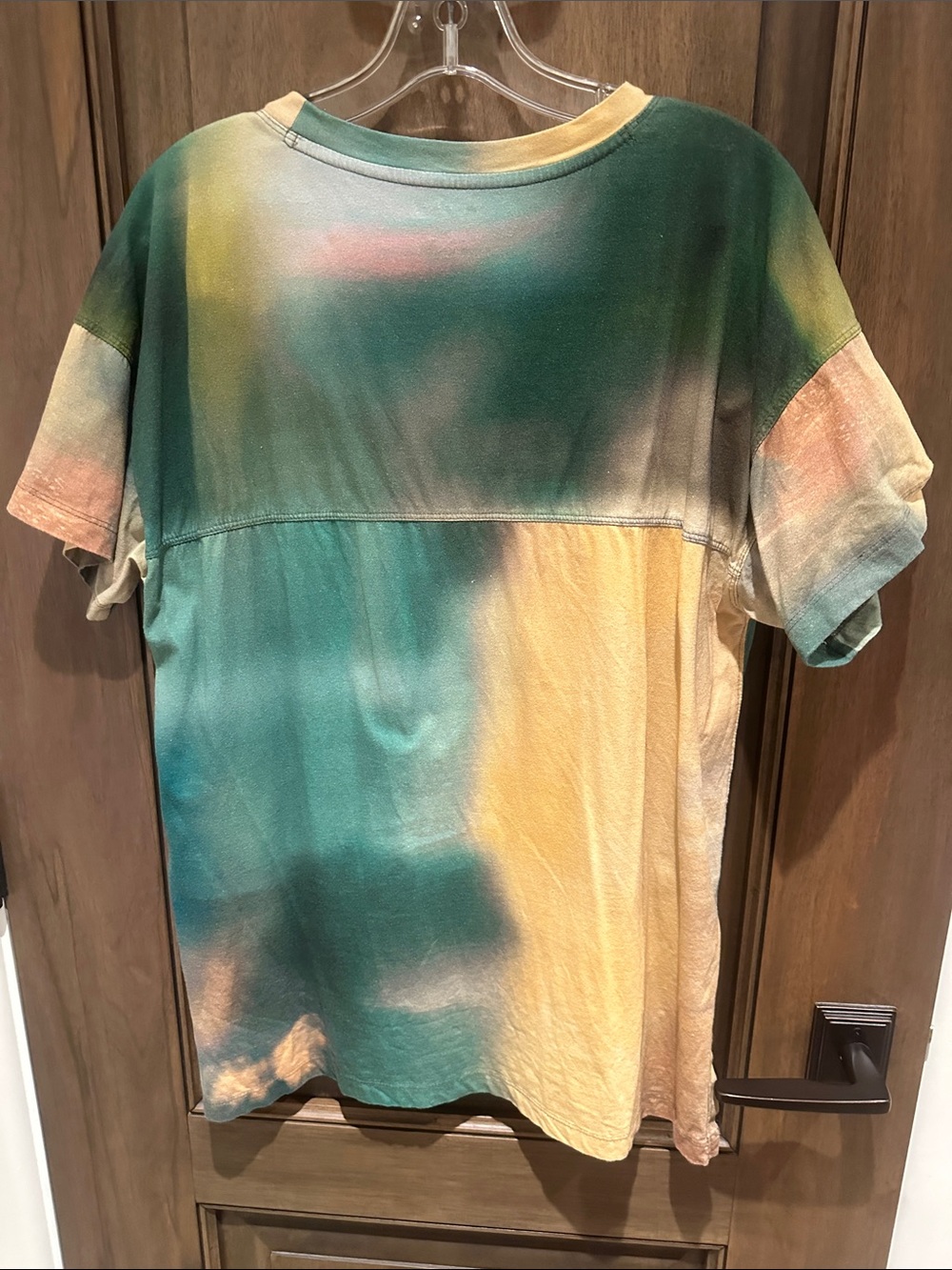 Pilcro Palm-Print Short Sleeve Tee in Green and Tan - Picture 3 of 3